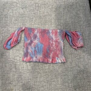 Cotton Candy Off the Shoulder Smocked Top